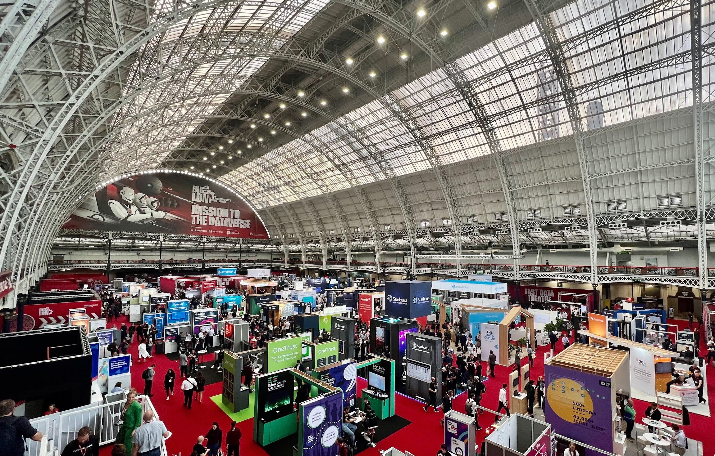 A wide angle shot across the conference floor of big data london 2022