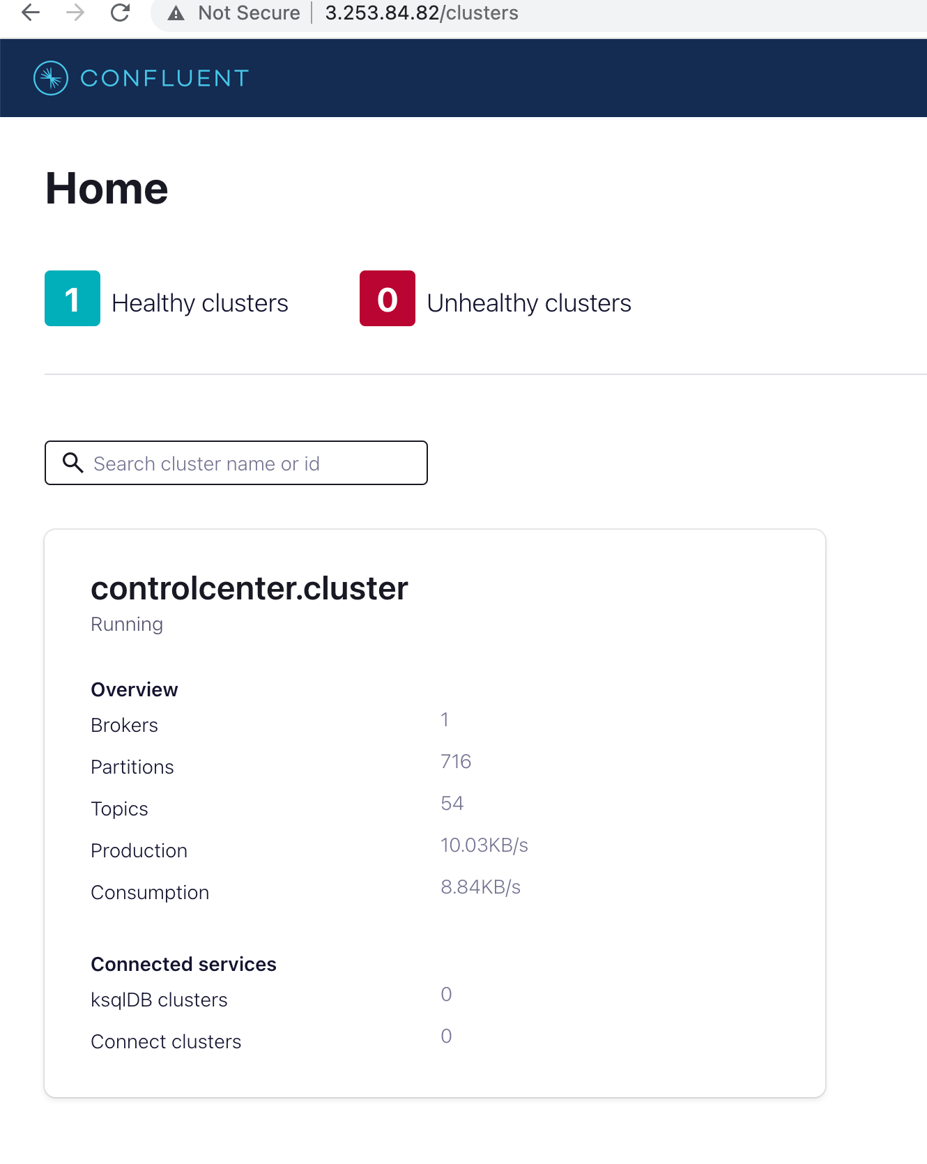 A view of the confluent control centre